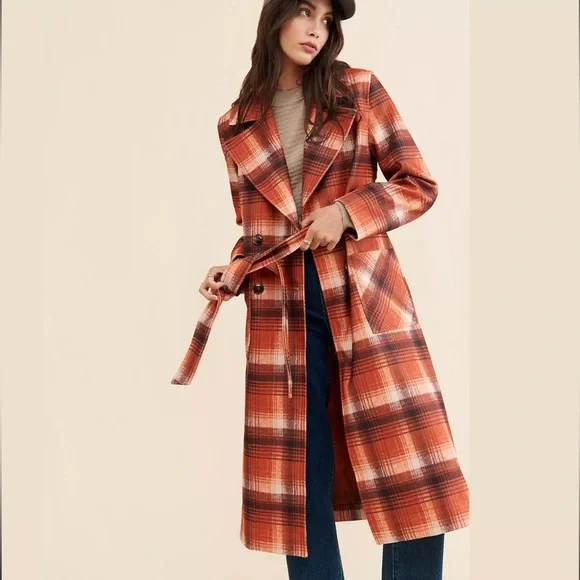 NVLT Plaid Print Overcoat - Picture 3 of 13